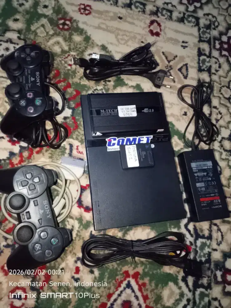 Ps2 slim FORTUNA HDD 40GB ada game PS1&PS2 normal