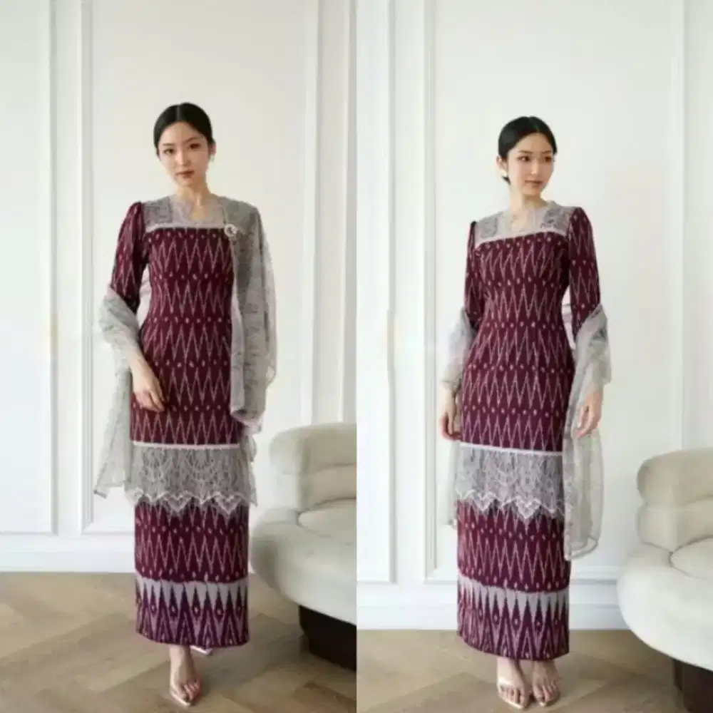 Set atas bawah tenun