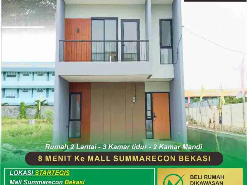 TOWNHOUSE PREMIUM BATA MERAH - 2 LANTAI 3 KT - DEKAT SUMMARECON BEKASI