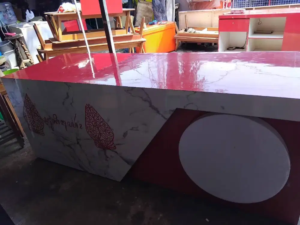 meja resepsionis/ front office kasir murah