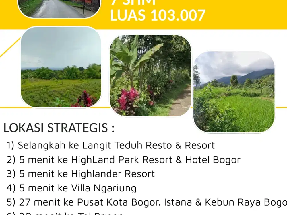 Tanah SHM 103.007m di Tamansari, View Gunung Salak - Bogor