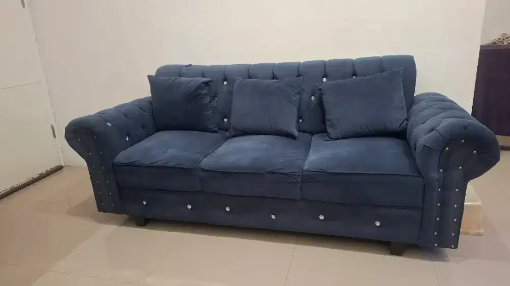 Sofa L murah set meja