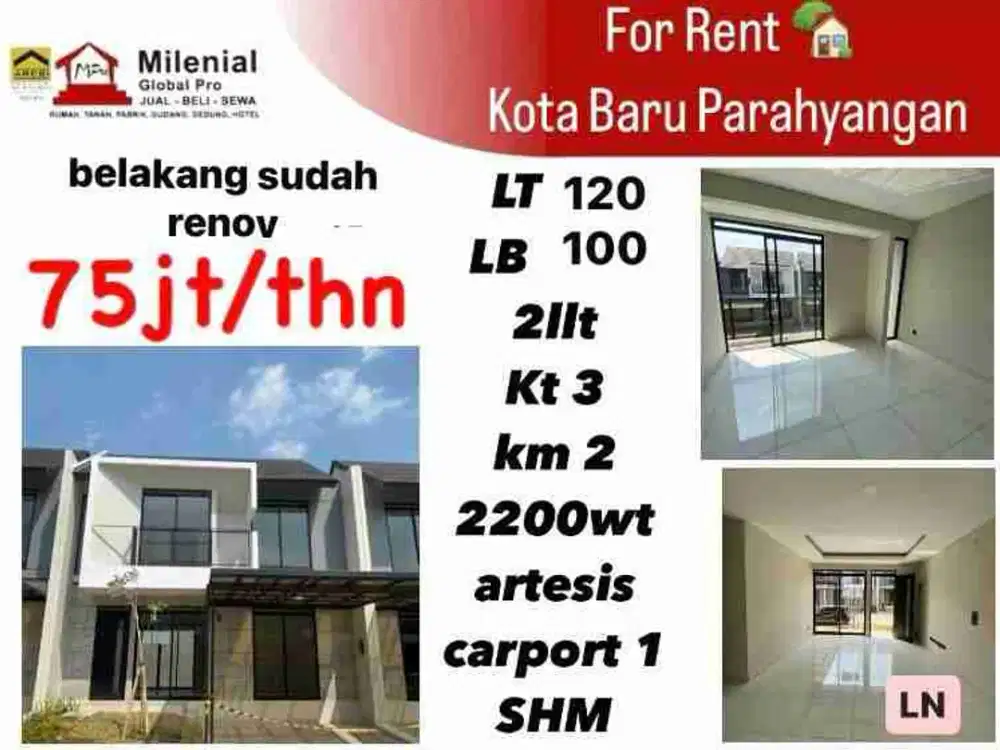 DISEWAKAN RUMAH 2LT KBP SIAP HUNI