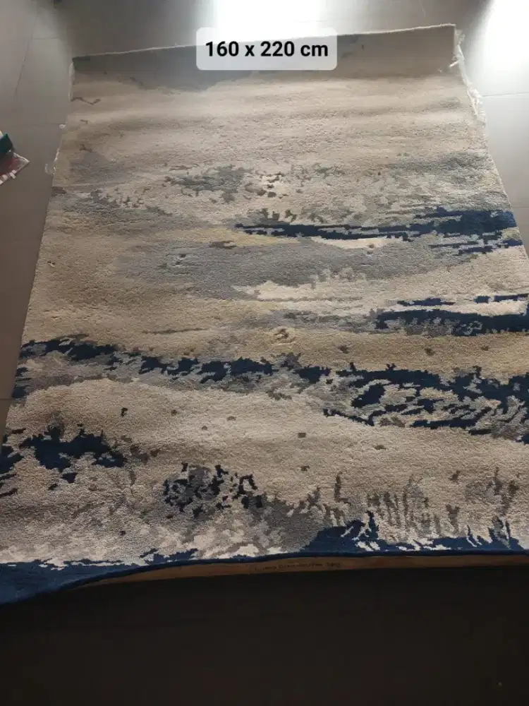 Karpet motif biru 160x220cm