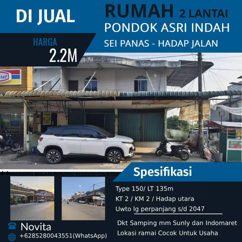 Rumah Sei Panas Pondok Asri Indah Hadap jalan... Dkt Samping mm Sunly