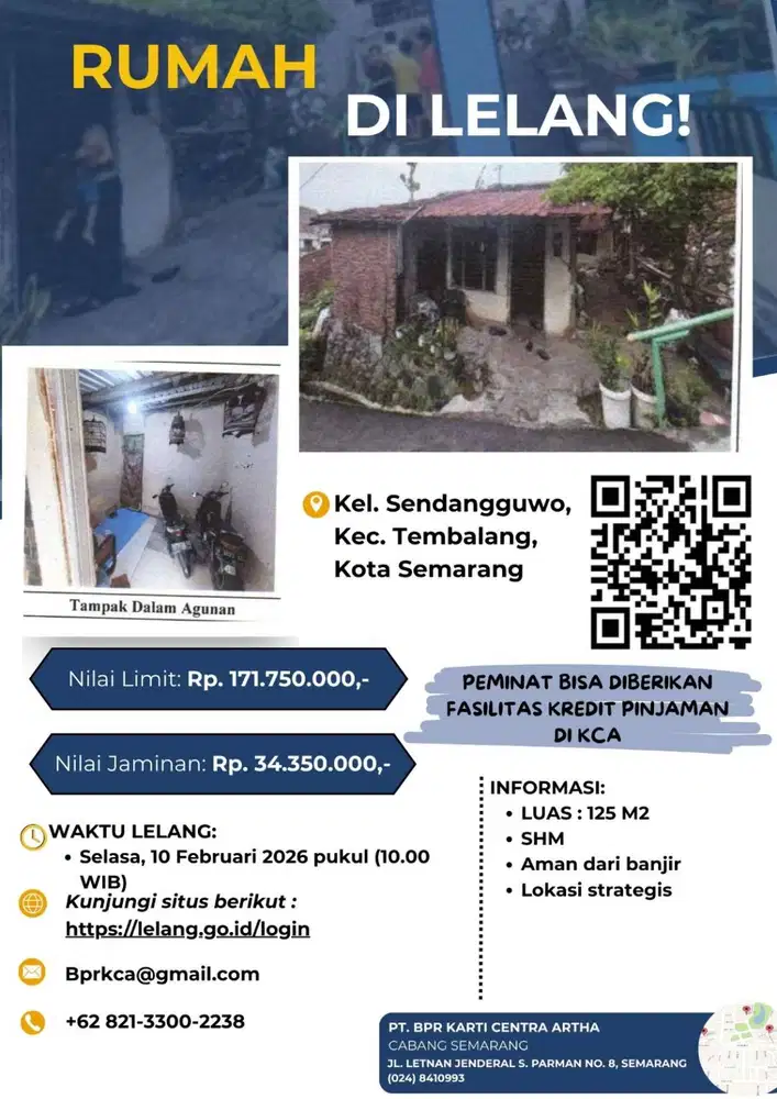 Dijual via Lelang Negara: Aset Semarang Murah, Limit 171 Juta