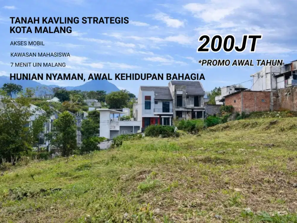 Tanah Kavling Sertifikat SHM 5 Menit Taman Merjosari Lingkungan Asri