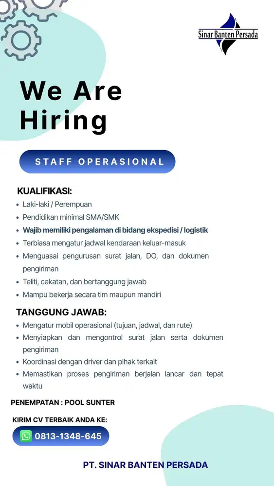 Lowongan Staff Operasional