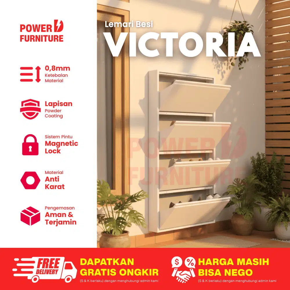 Lemari Sepatu Besi - Lemari Sepatu Tertutup | Rak Sepatu Besi Tertutup