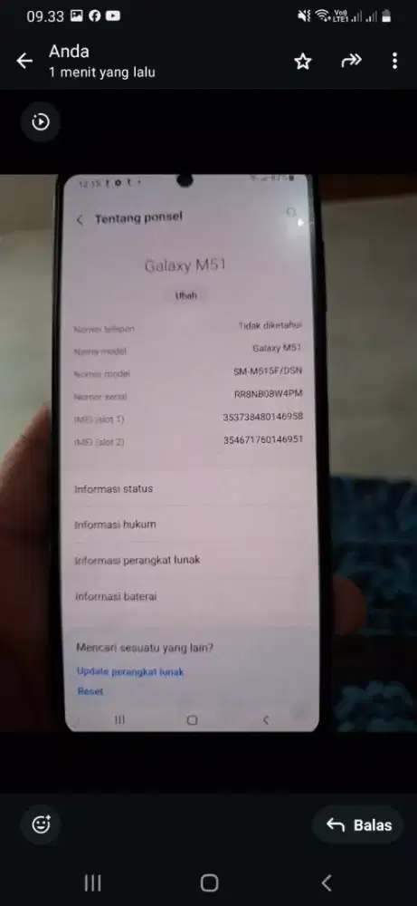 Samsung M51 Ram 6/128 GB Pakaian Pribadi