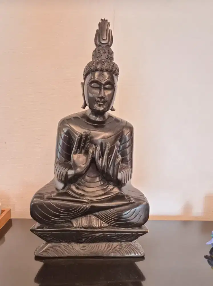 Patung black Budha, wooden carving