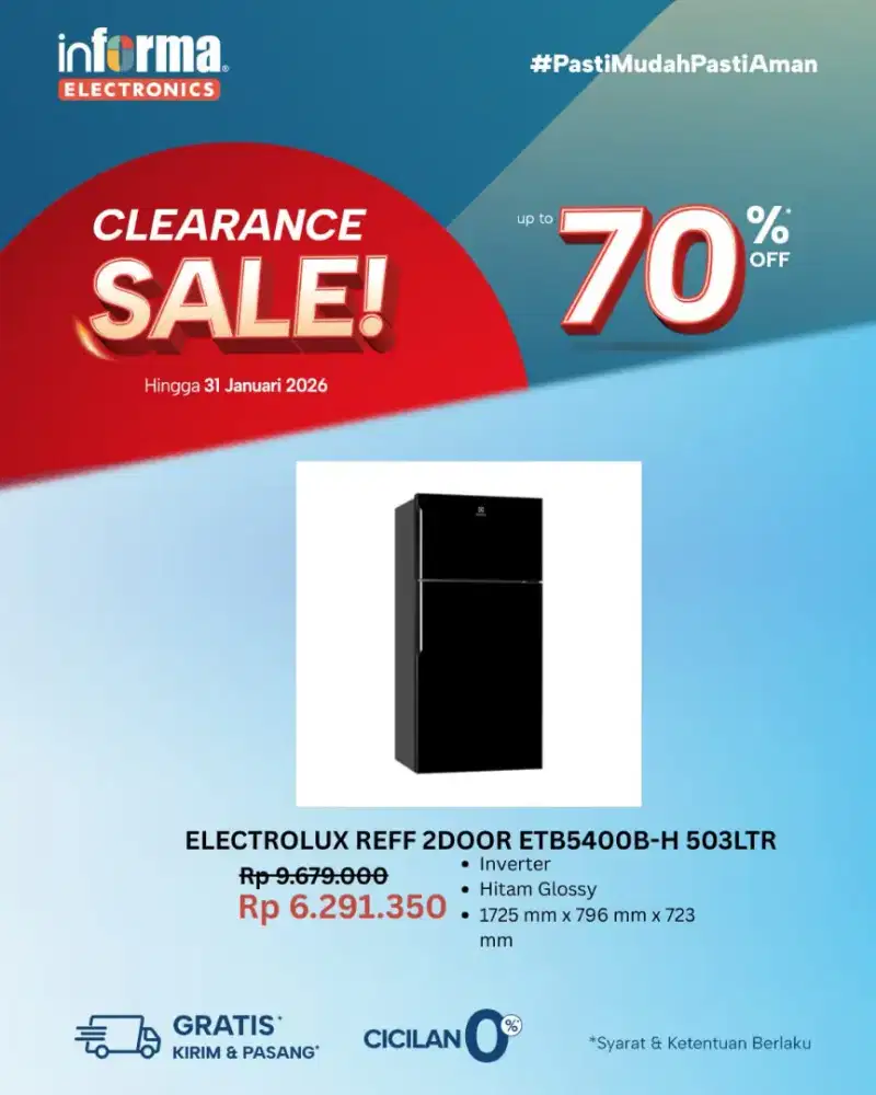 ELECTROLUX PROMO CLEARANCE 503L