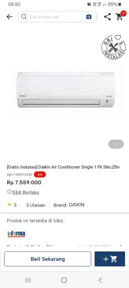 PROMO KREDIT DAIKIN AC SINGLE 1 PK