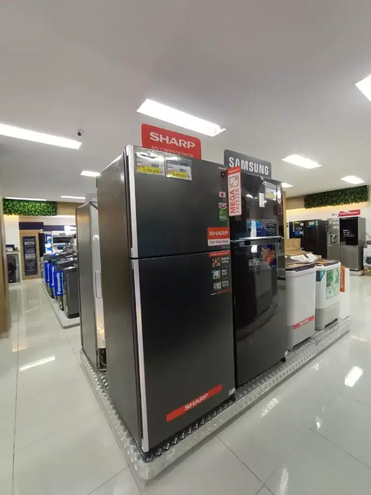 SHARP REFRIGERATOR 2 DOR 570L PROMO BUNGA MULAI 0% FRE 1/2X CICILAN