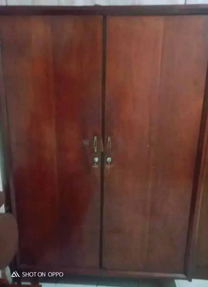 LEMARI JATI TUA 65TH. PINTU 2 COKELAT