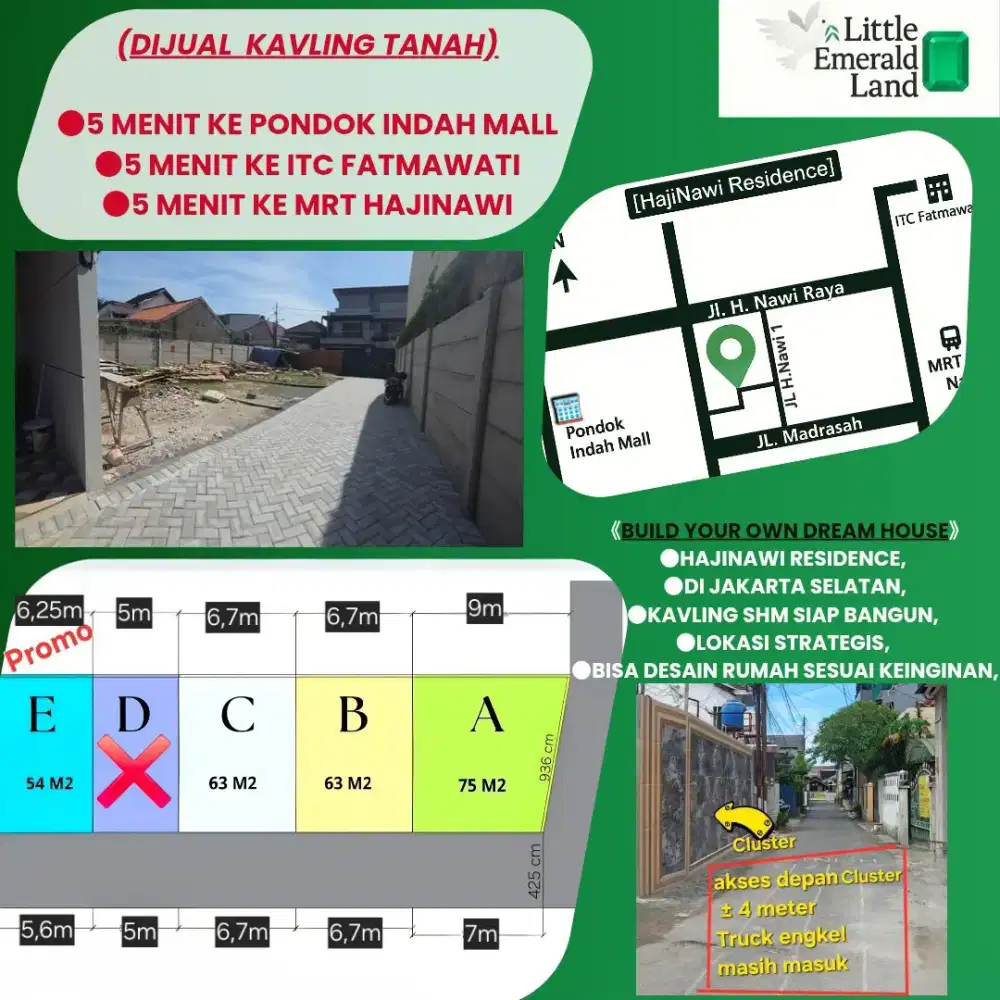 KAVLING TANAH (5 MENIT KE PONDOK INDAH MALL)