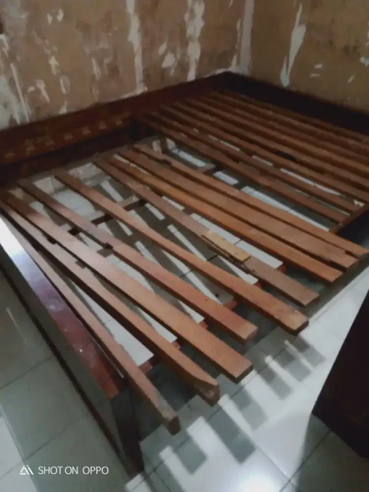 Dijual kasur busa super + Tempat tidur jati tua original