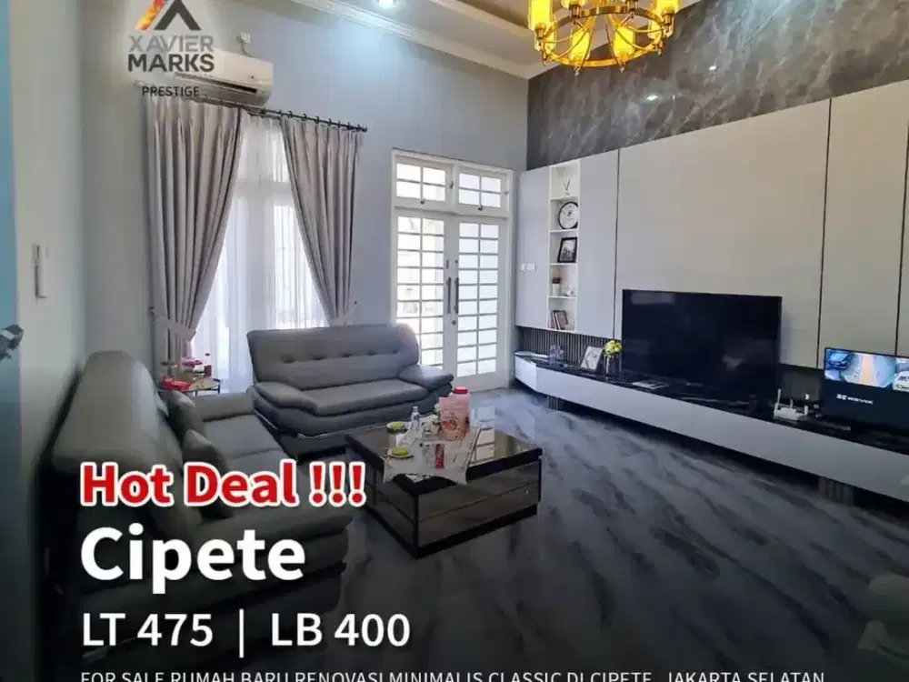 FOR SALE RUMAH BARU RENOVASI MINIMALIS CLASSIC YANG SANGAT CANTIK DAN ELEGAN DI CIPETE JAKARTA SELATAN