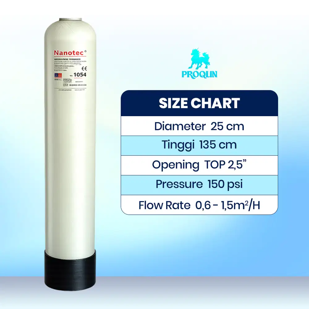 Tabung Filter Air FRP 1054 Nanotec + Head Manual 3 Way Valve Runxin