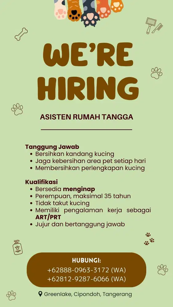 Lowongan Kerja Asisten Rumah Tangga