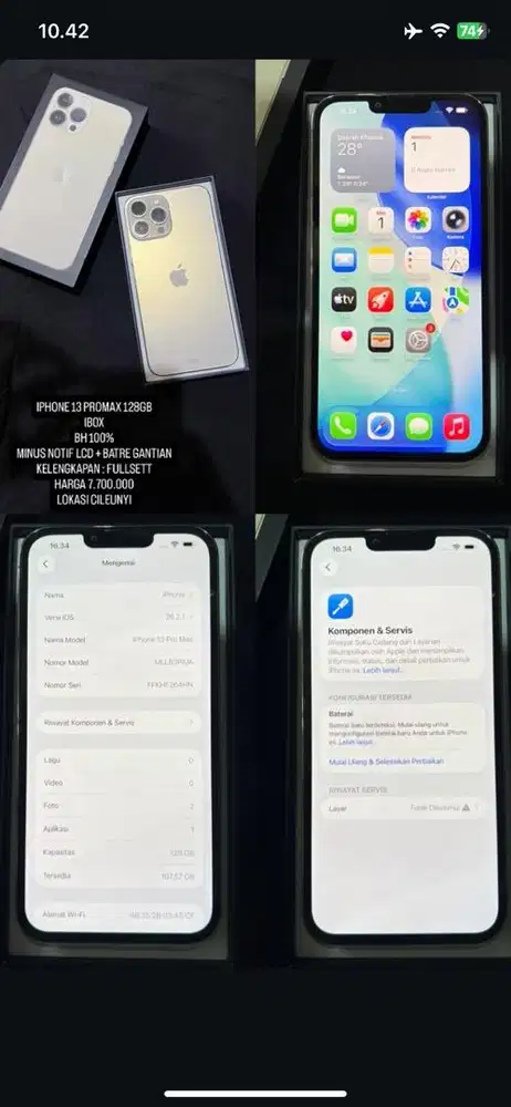 IPHONE 13 PROMAX 128GB IBOX FULLSETT