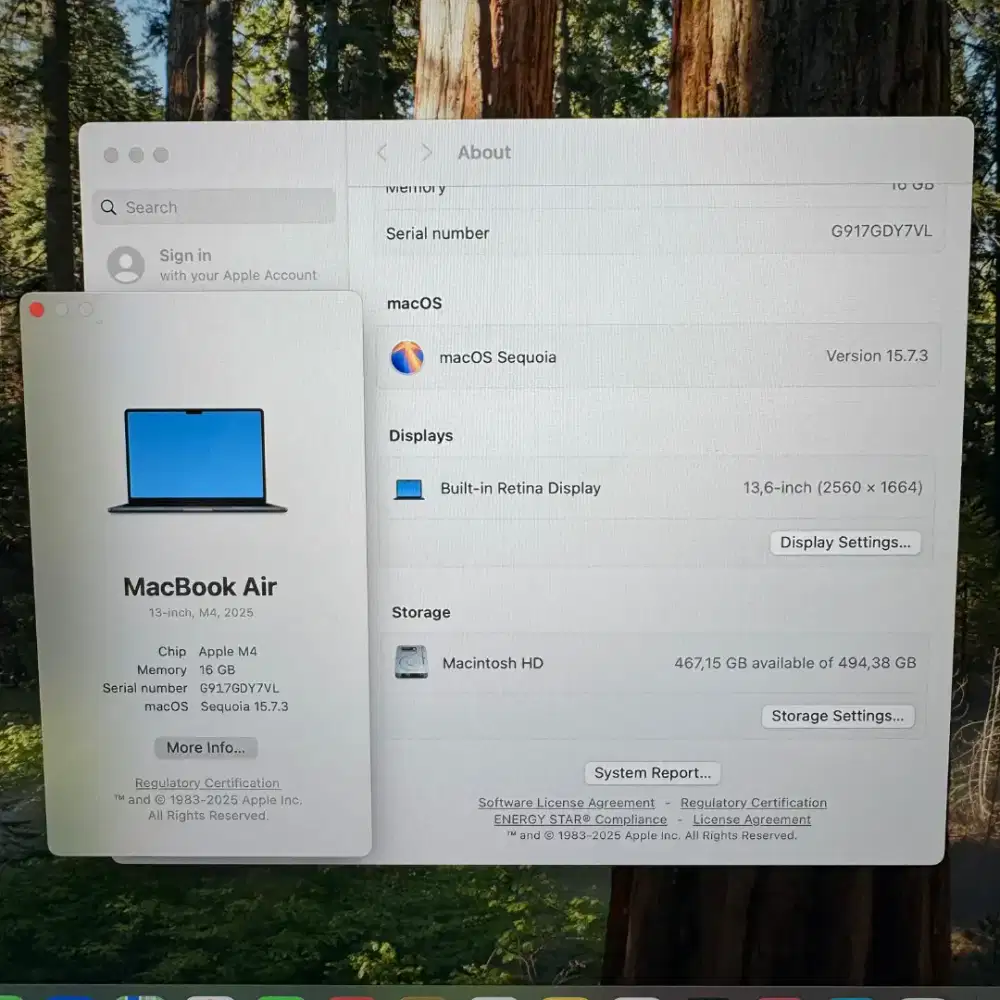 Macbook Air M4 13 inch Ram 16 Ssd 512 ibox garansi oktober 2026