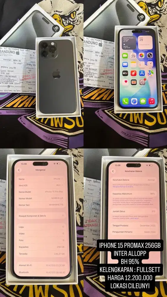 IPHONE 15 PROMAX 256GB ALLOPP