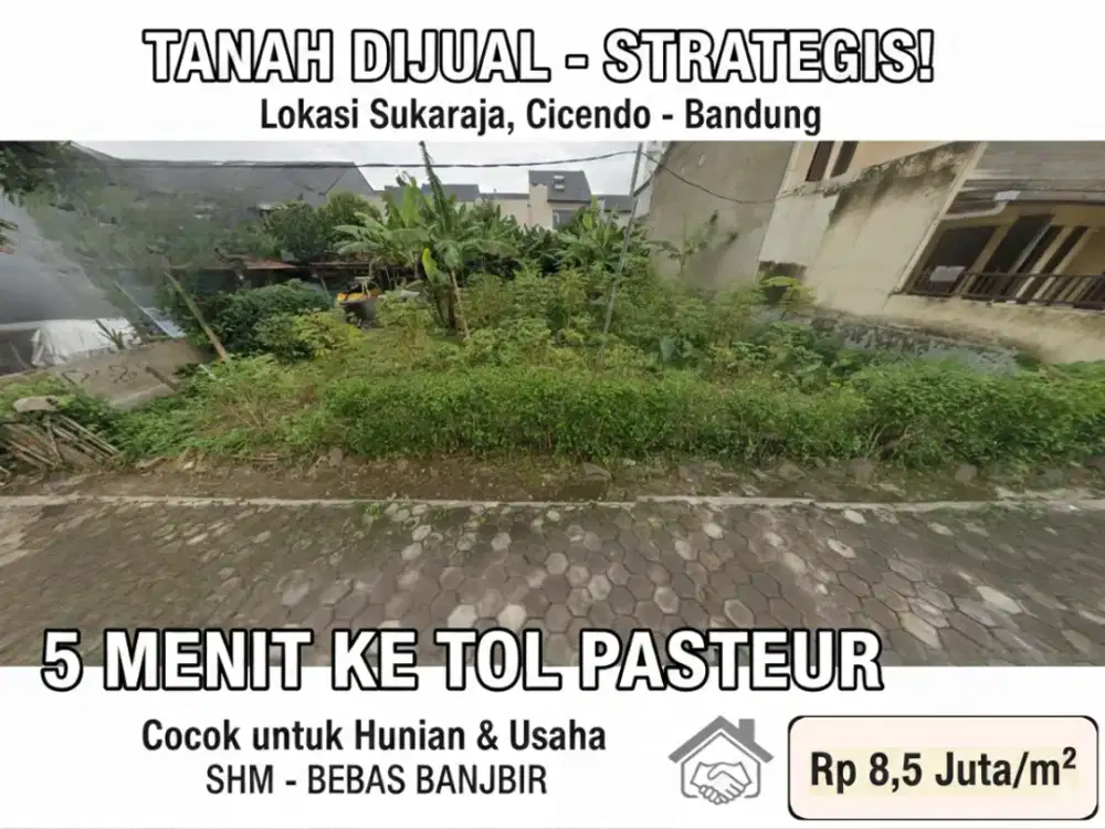 Tanah Cicendo Bandung – 5 Menit ke Pasteur – Ideal untuk Kos/Usaha