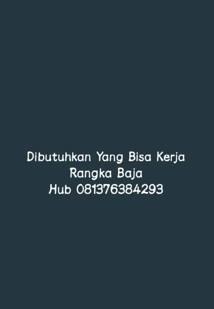 Dibutuhkan orang kerja