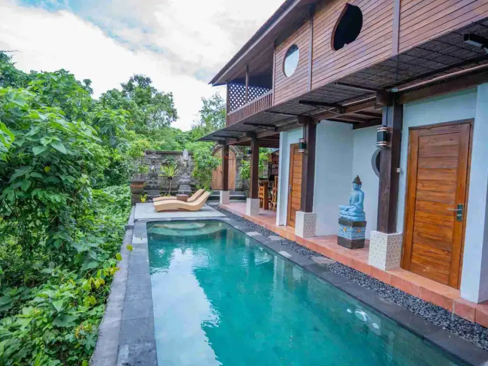 dijual villa baru view terasering sawah ubud