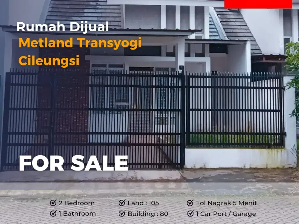 Rumah Siap Huni di Metland Transyogi Cibubur