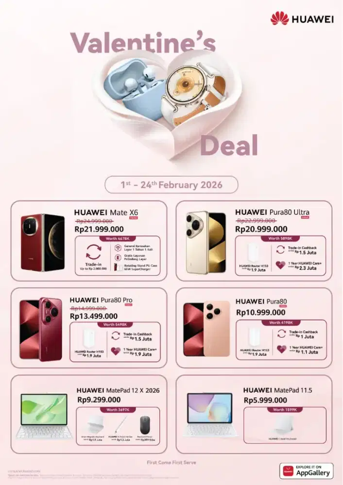 Promo huawei spesial februari potongan up to 1jt free watch fit4 pro