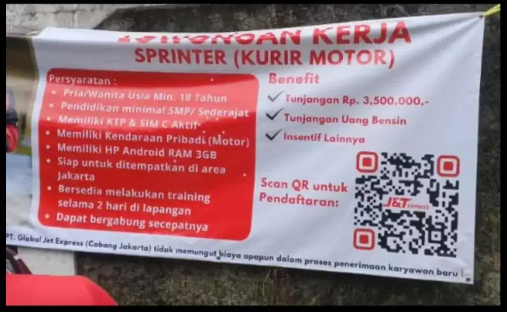 Lowongan kurir j&t express