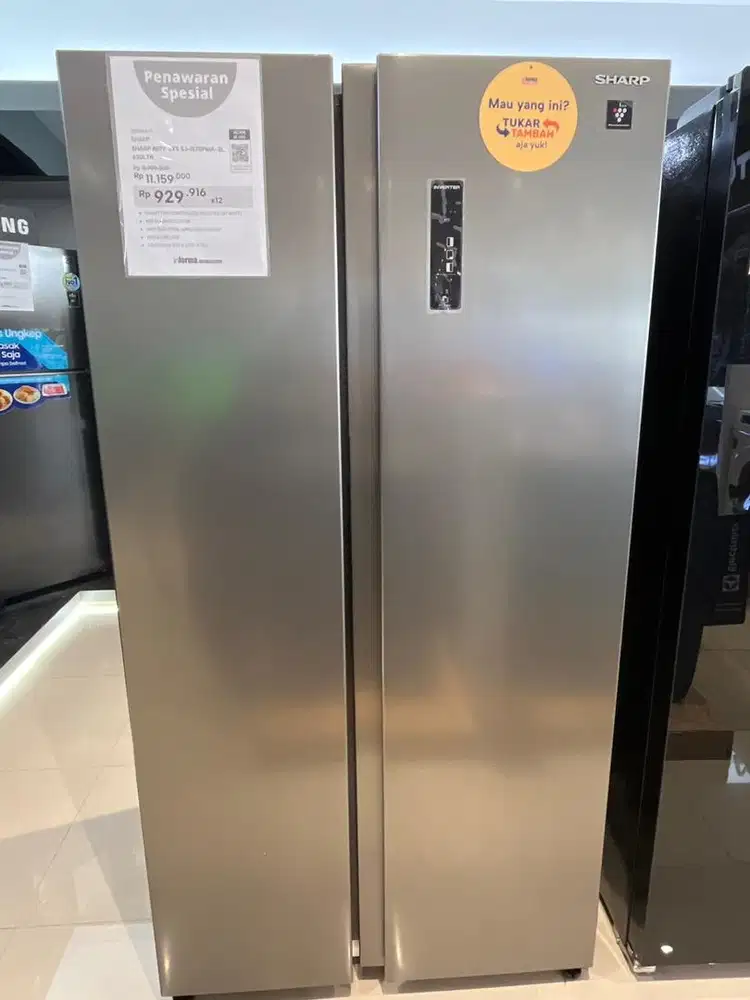 Cicilan 0% Kulkas Sharp Side By Side 630LITER