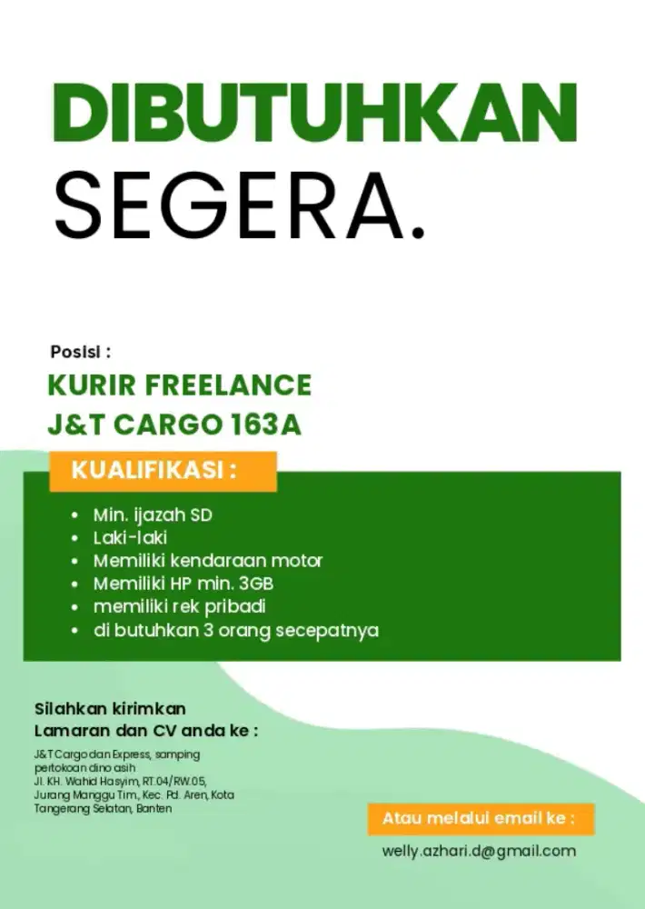 LOWONGAN KURIR FREELANCE