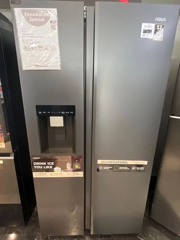 Kulkas Aqua Side By Side 618Liter (bisa cicilan 0%)