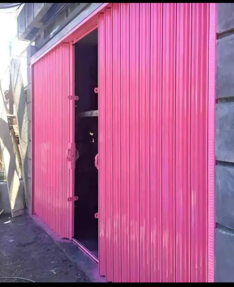 Folding gate rolling door besi galvanis dll