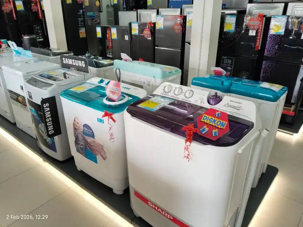 Mesin Cuci Bergaransi resmi, Cicilan tanpa DP, Cukup KTP saja