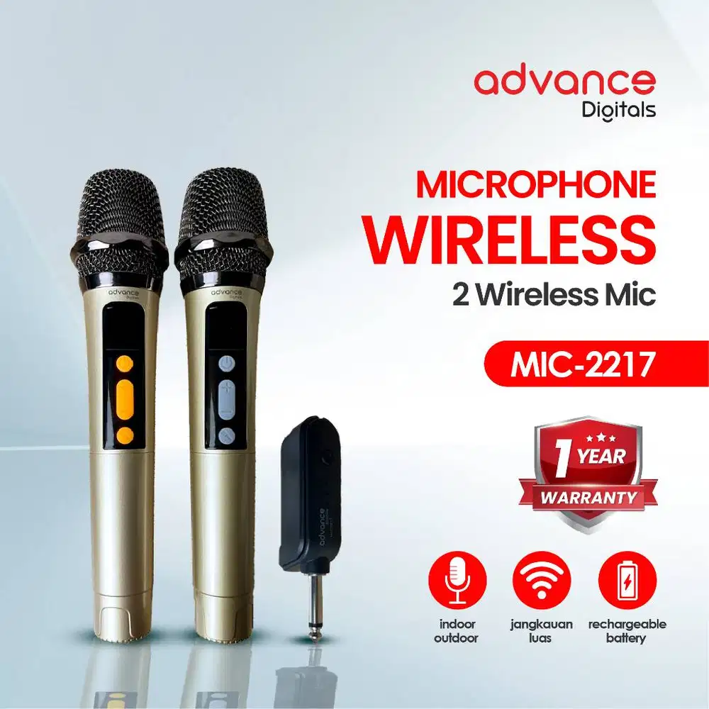 Advance MIC-2217 Microphone Wireless Dual Dengan Tombol Volume & Mute