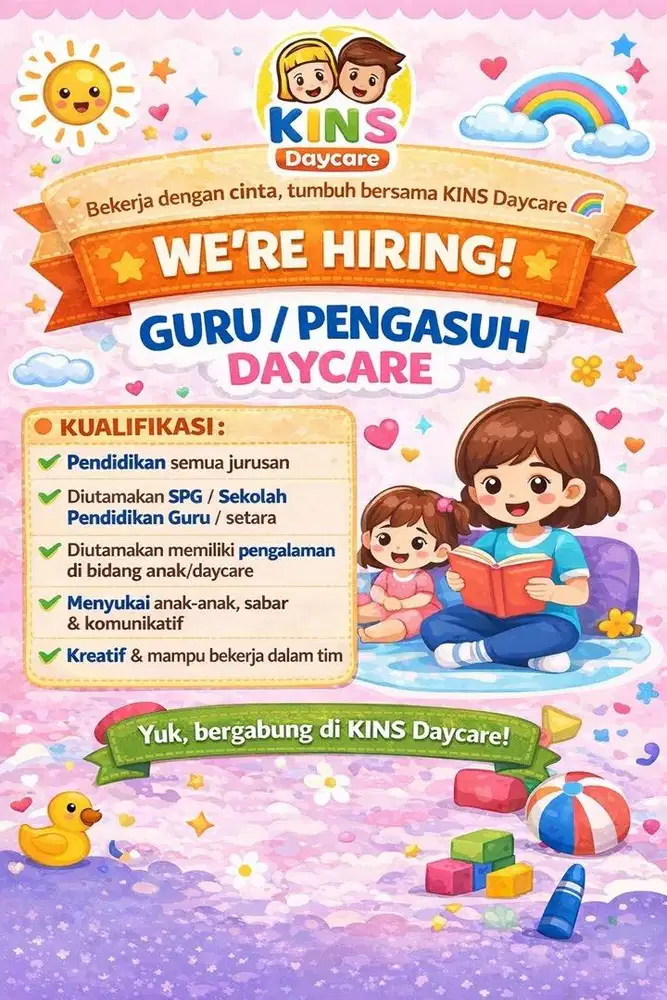 Lowongan Guru / Pengasuh Daycacrw
