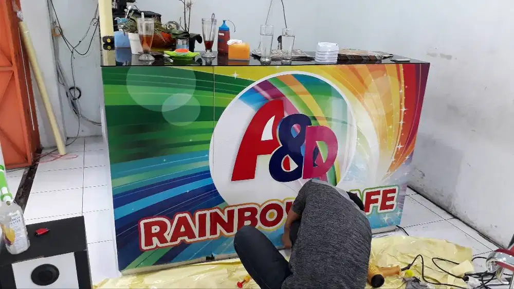 Cetak Digital printing sticker vinyl stiker kuliner branding resto dll