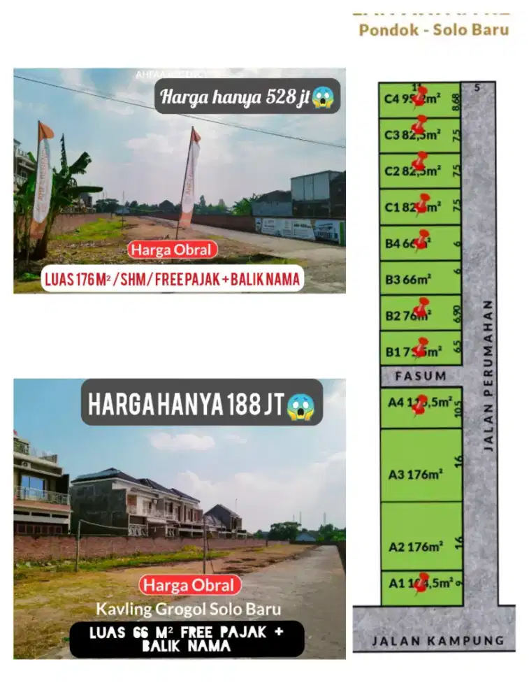 Lahan Promo tengah kota! AHFA REGENCY, Solobaru