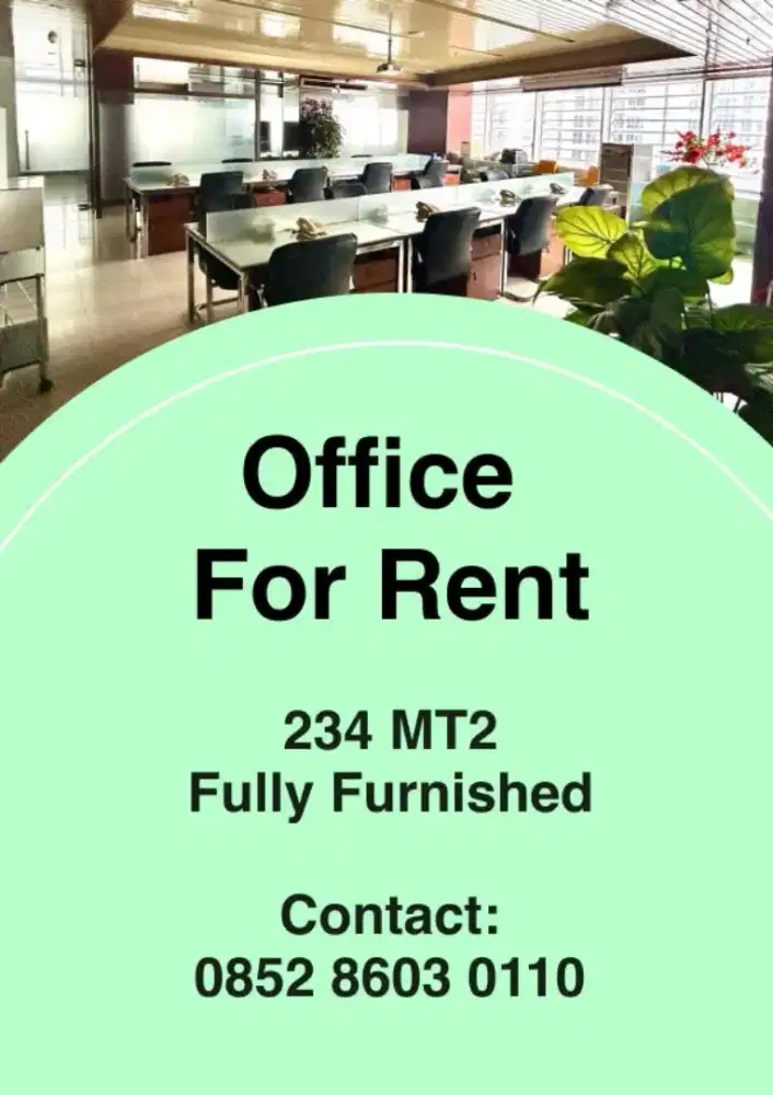 Disewakan 1 Unit Ruang Kantor (Fully Furnished)