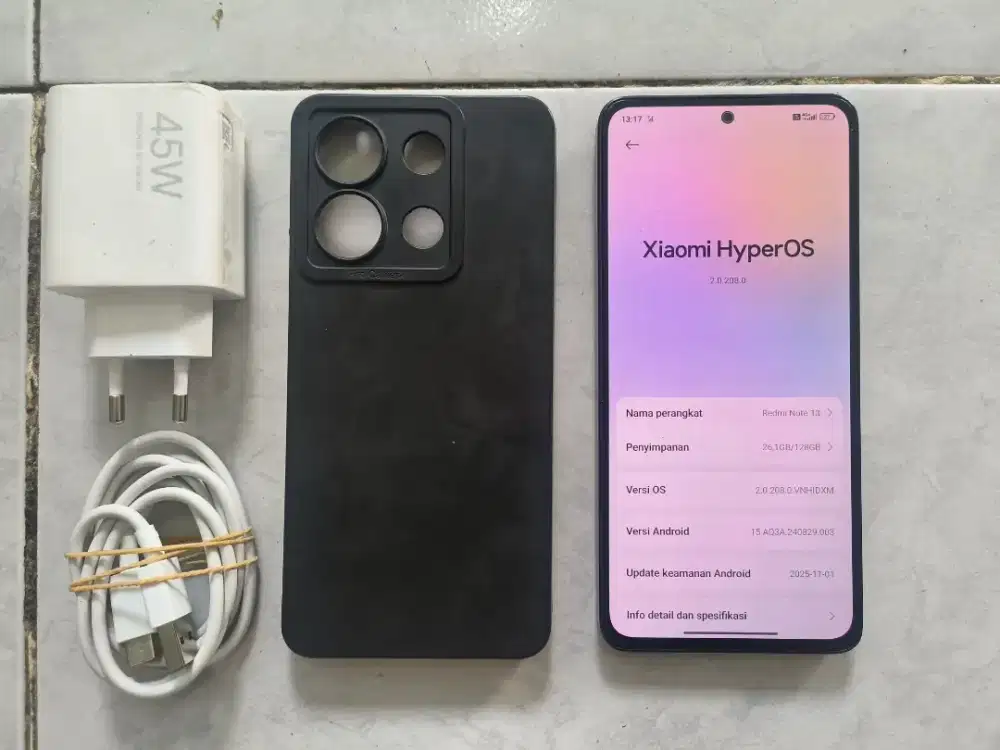 Redmi note 13 4G 8/128 + charger ori 45watt