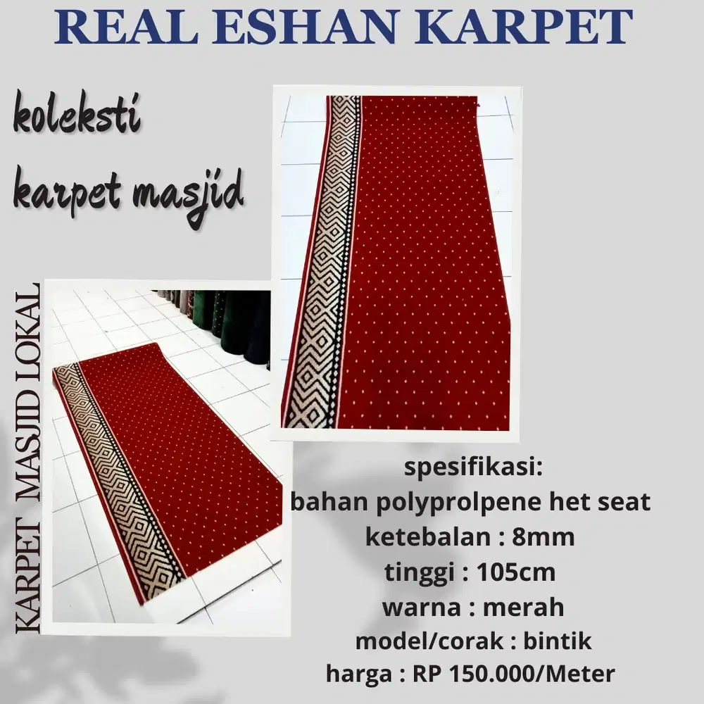 karpet masjid model standar model terbaru 105cm corak bintik
