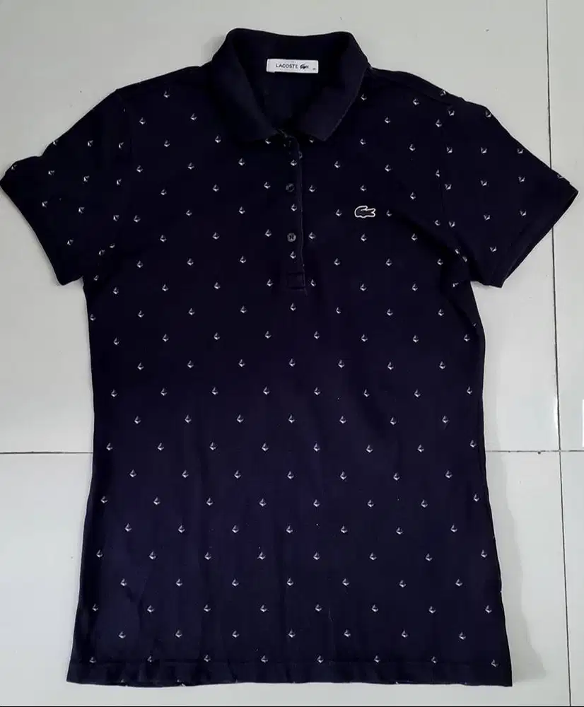 LACOSTE Polo Shirt Wanita Original Second Preloved Blue Navy