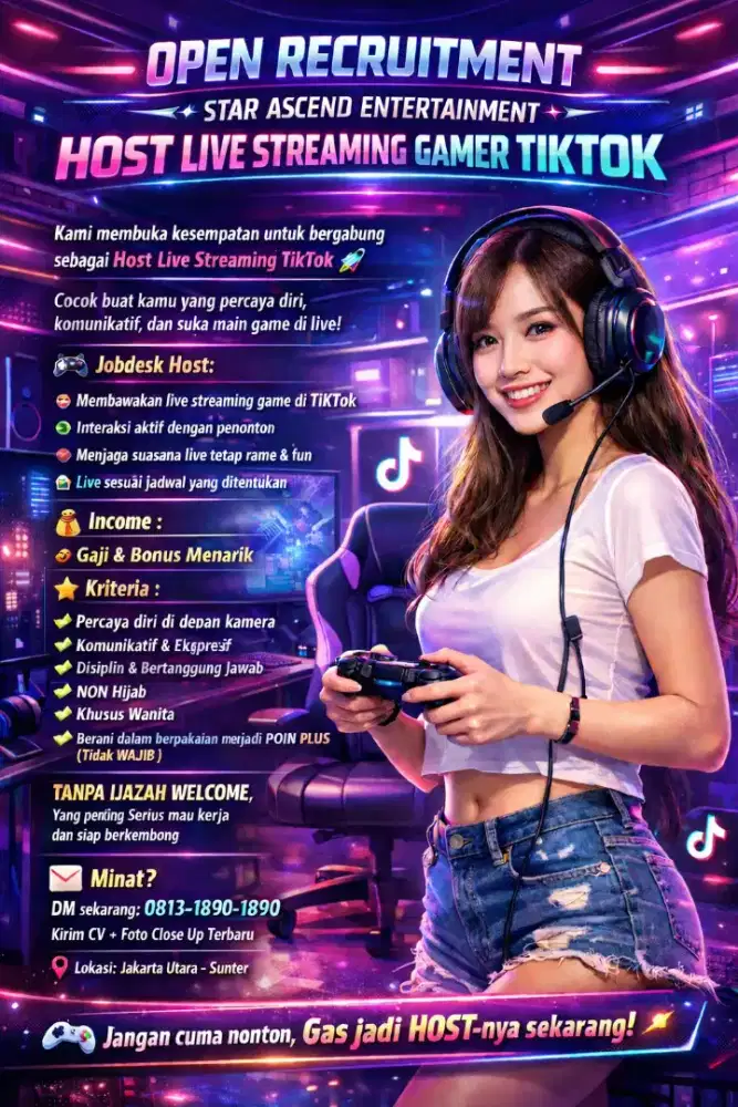 Open Loker Di butuhkan Host Live game