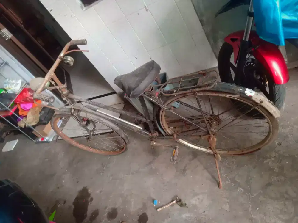 Sepeda antik nganggur lama