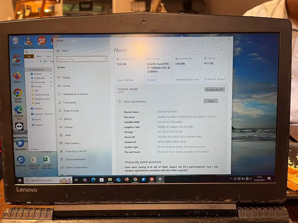 Lenovo legion y520 i5 7300hq gtx 1050