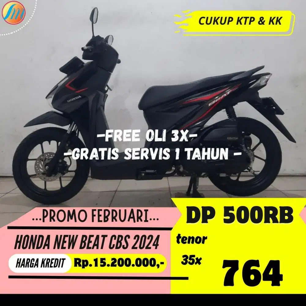 DP CUKUP 500RIBU HONDA NEW BEAT CBS 2024 ANGSURAN SANGAT TERJANGKAU